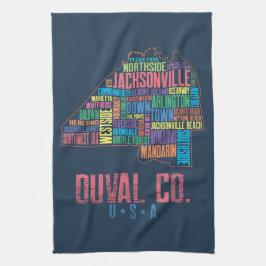Jacksonville Duval Landkreis Florida USA Karte Geschirrtuch