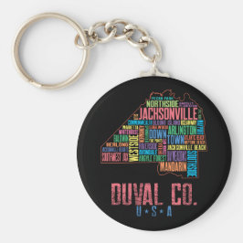 Jacksonville Duval Landkreis Florida USA Karte Schlüsselanhänger