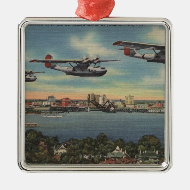 Jacksonville, FL - Marine-Bomber über Johannes Ornament Aus Metall (Vorne)