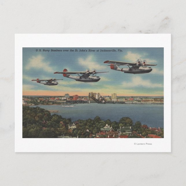 Jacksonville, FL - Navy Bombers über St. John's Postkarte (Vorderseite)