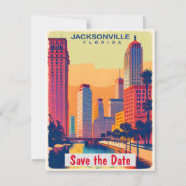 Jacksonville, FL, Save the Date, Vintage Postkarte