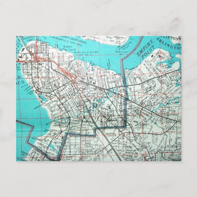 JACKSONVILLE, FL Vintage Karte Postkarte (Vorderseite)