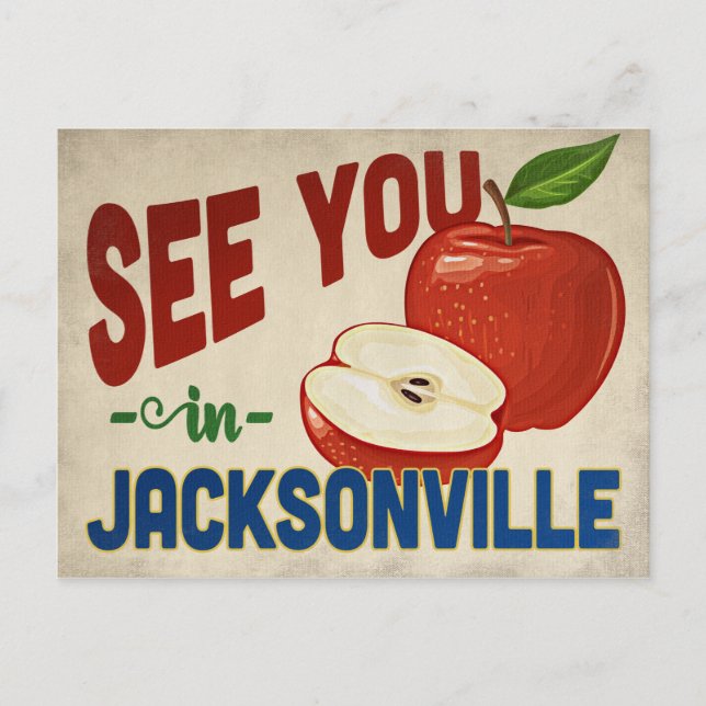 Jacksonville Florida Apple - Vintage Travel Postkarte (Vorderseite)