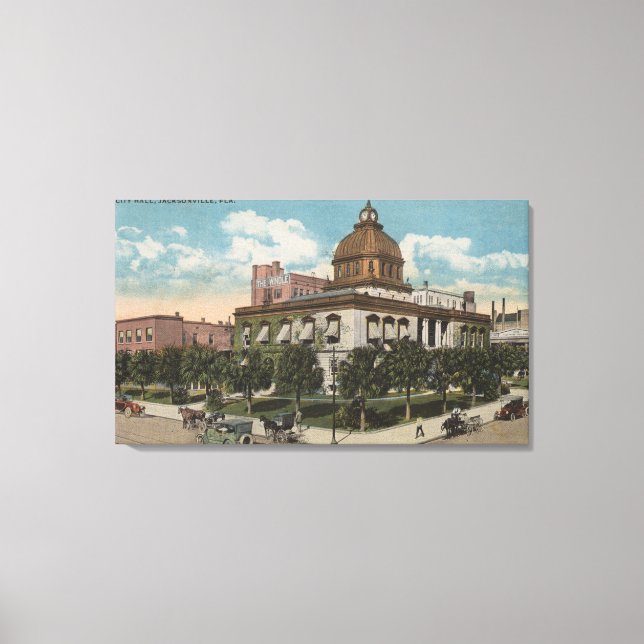 Jacksonville, Florida - Außenansicht der Stadt Leinwanddruck (Vorderseite)