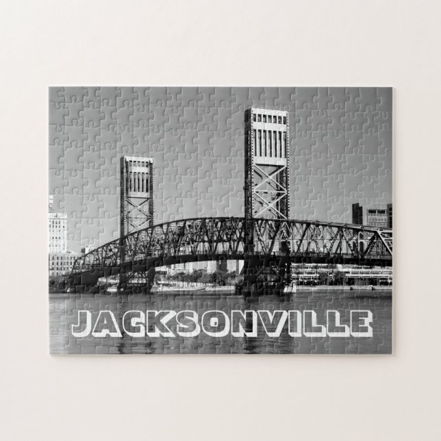 Jacksonville Florida Black and White Bridge Foto (Horizontal)