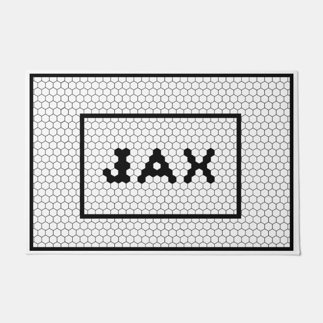 Jacksonville Florida Black and White Tile Fußmatte (Vorderseite)