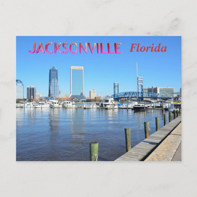 Jacksonville Florida Cityscape Postkarte (Vorderseite)