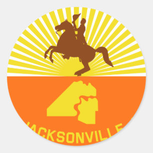 Jacksonville, Florida, Flagge der Vereinigten Staa Runder Aufkleber