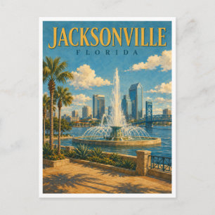 Jacksonville Florida Friendship Fountain GeoSaga Postkarte