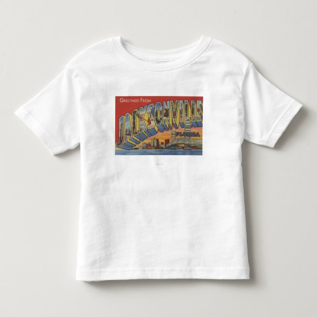 Jacksonville, Florida - große Buchstabe-Szenen Kleinkind T-shirt (Vorderseite)