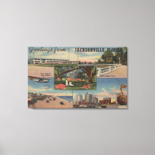 Jacksonville, Florida - Grüße von Leinwanddruck