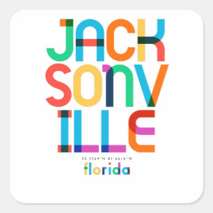 Jacksonville Florida Mitte des Jahrhunderts, Pop-A Quadratischer Aufkleber