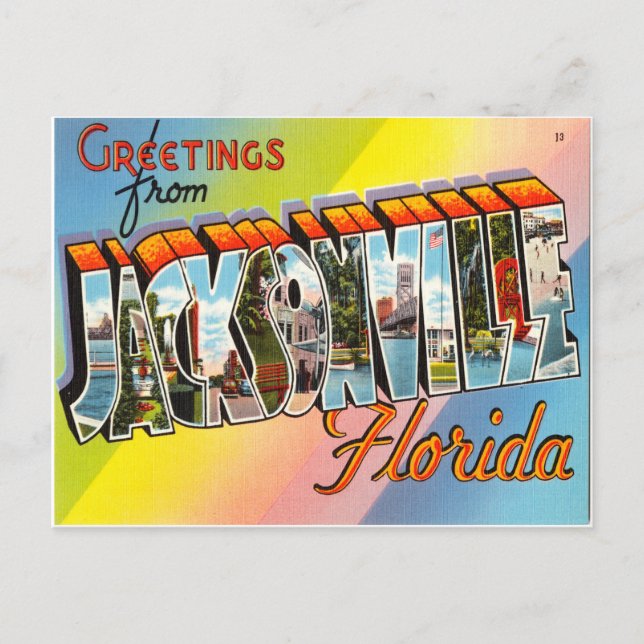 Jacksonville Florida Postkarte (Vorderseite)