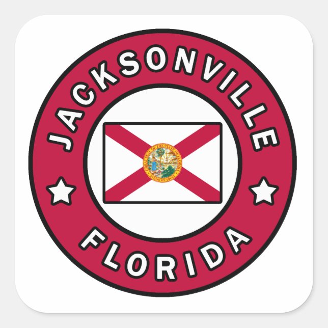 Jacksonville Florida Quadratischer Aufkleber (Vorderseite)