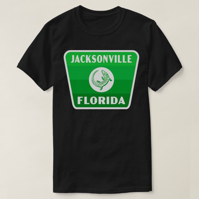 Jacksonville Florida Retro Gator Abzeichen Green T-Shirt (Design vorne)