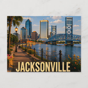 Jacksonville Florida Riverfront Reise-Geschenk Postkarte