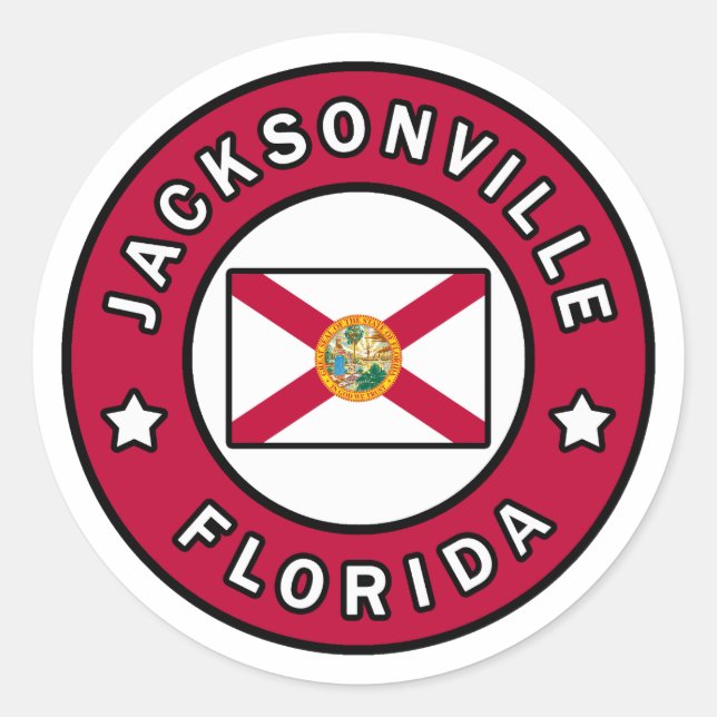 Jacksonville Florida Runder Aufkleber (Vorderseite)
