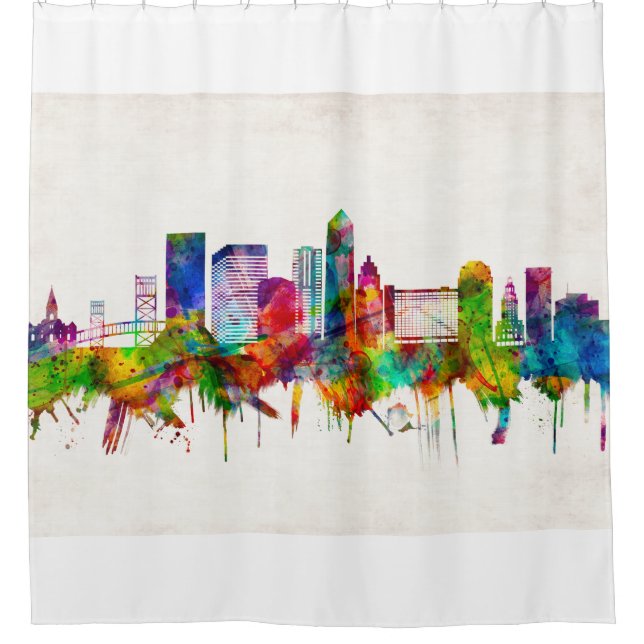 Jacksonville Florida Skyline Duschvorhang (Vorderseite)