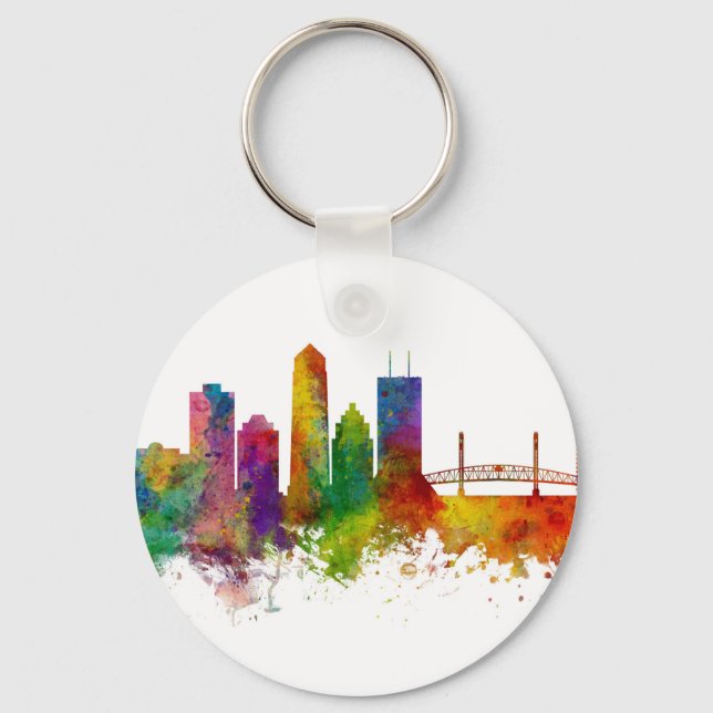 Jacksonville Florida Skyline Schlüsselanhänger (Vorderseite)