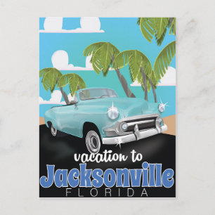 Jacksonville, Florida, USA Vintage Reise Poster. Postkarte