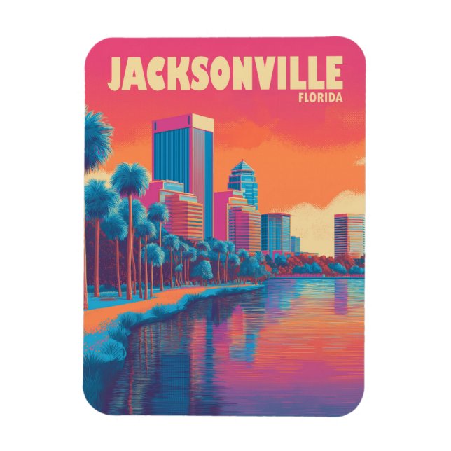 Jacksonville Florida Vintage Reise Magnet (Vertikal)