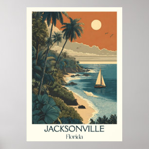 Jacksonville Florida Vintager Strand Poster