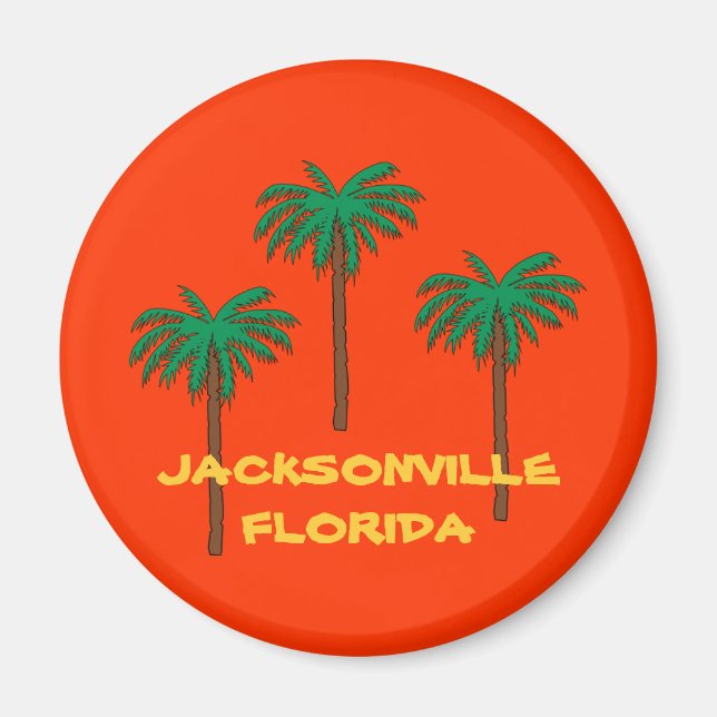 JACKSONVILLE, Kühlschrankmagnet FLORIDA Palmen (Vorne)