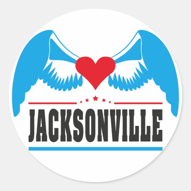 Jacksonville Runder Aufkleber (Vorderseite)