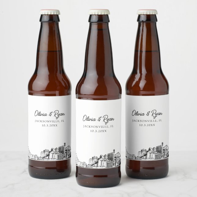 Jacksonville Sehenswürdigkeiten Personalisiertes B Bierflaschenetikett (Flaschen)