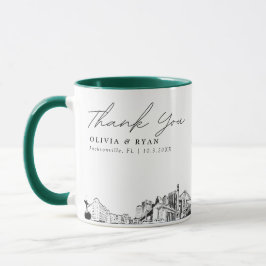 Jacksonville Sketch Simple Custom Wedding Tasse
