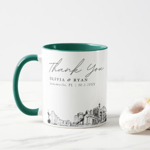 Jacksonville Sketch Simple Custom Wedding Tasse