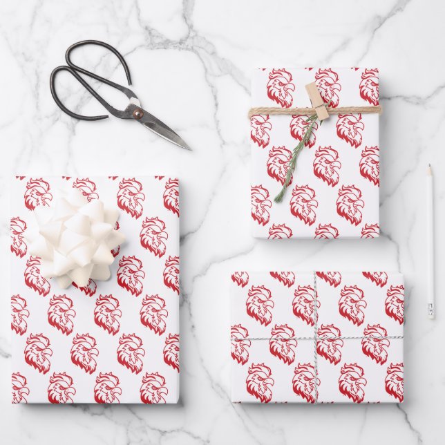 Jacksonville Staat University Gamecocks Red Eagle Geschenkpapier Set (Vorderseite)