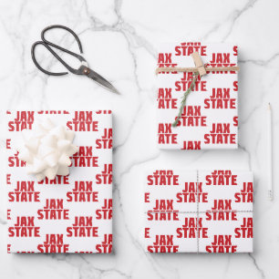 Jacksonville Staat University JAX STAAT Bold Red Geschenkpapier Set