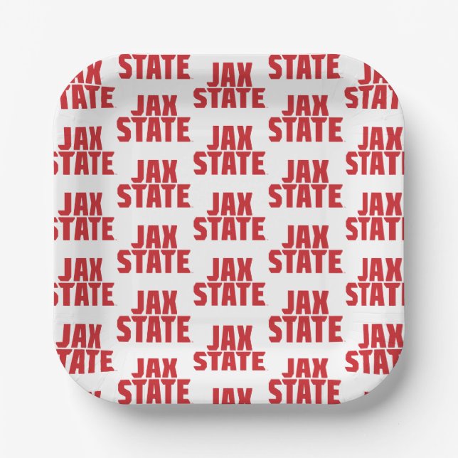 Jacksonville Staat University JAX STAAT Bold Red Pappteller (Vorderseite)