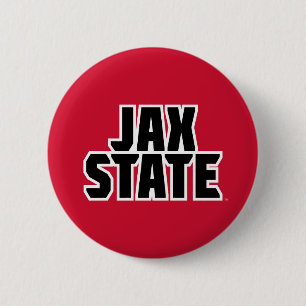 Jacksonville Staat University JAX STAAT Bold Text Button