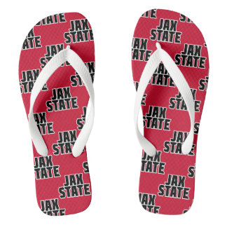 Jacksonville Staat University JAX STAAT Bold Text Flip Flops