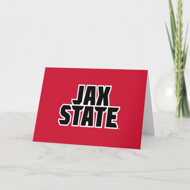 Jacksonville Staat University JAX STAAT Bold Text Karte (Vorderseite)