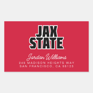 Jacksonville Staat University JAX STAAT Bold Text Rechteckiger Aufkleber