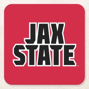 Jacksonville Staat University JAX STAAT Bold Text Rechteckiger Pappuntersetzer