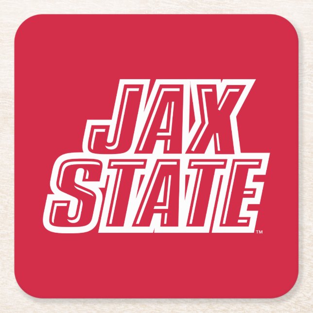 Jacksonville Staat University JAX STAAT Logo Rechteckiger Pappuntersetzer (Vorderseite)