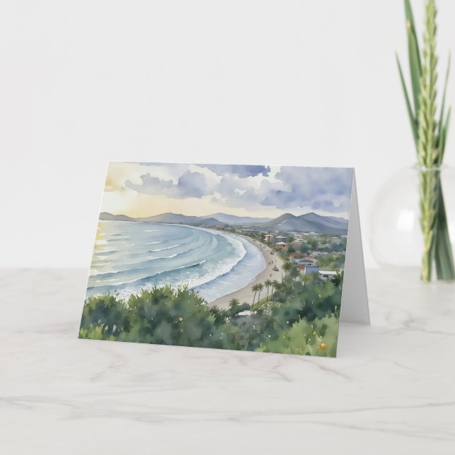 Jaco Beach Costa Rica Watercolor Karte (Vorderseite)