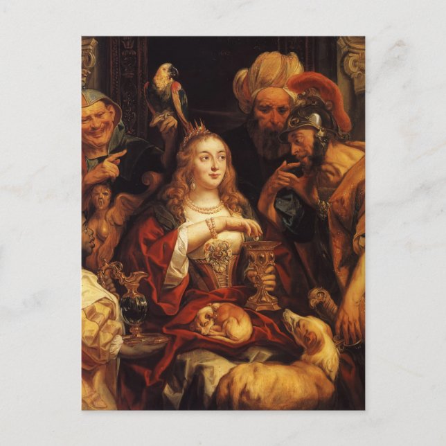 Jacob Jordaens - Das Bankett von Cleopatra Postkarte (Vorderseite)