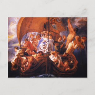 Jacob Jordaens - Die heilige Familie in einem Boot Postkarte