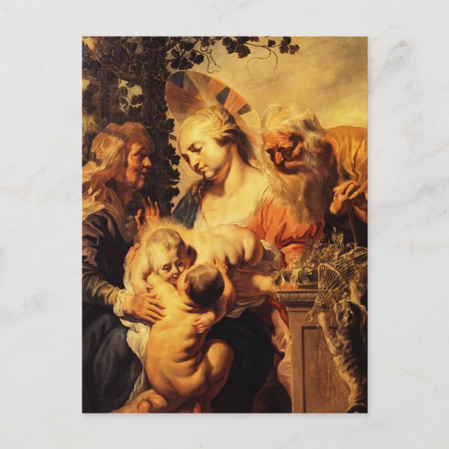 Jacob Jordaens-Holy Family ,Elizabeth & Child John Postkarte (Vorderseite)