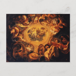 Jacob Jordaens- Psyche wird auf Olympus gehostet Postkarte