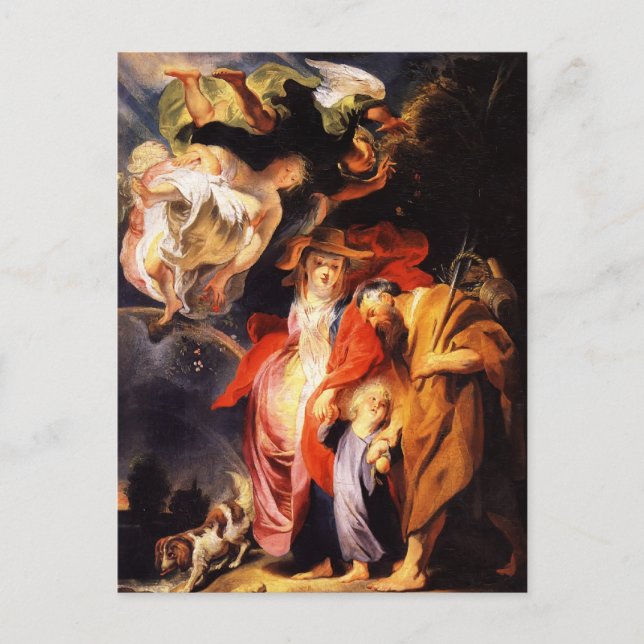 Jacob Jordaens - Rückkehr aus Ägypten der heiligen Postkarte (Vorderseite)