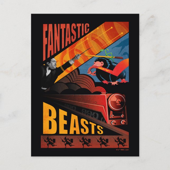 Jacob Kowalski Fantastische Bestien Vintage Poster Postkarte (Vorderseite)