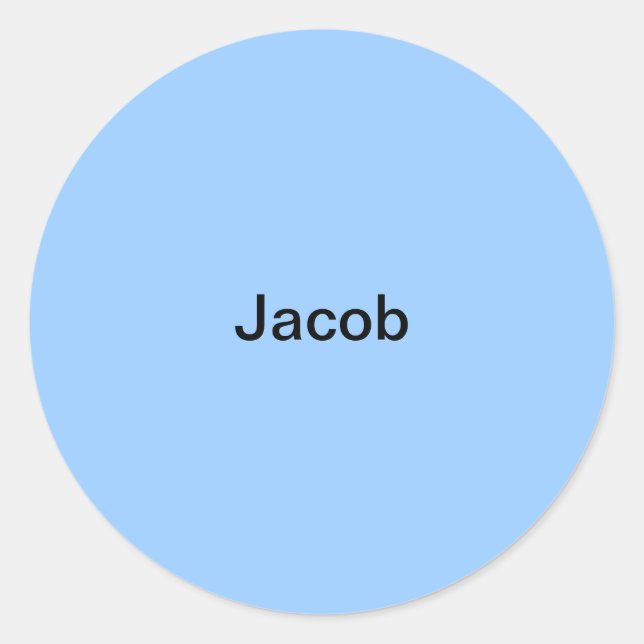 Jacob Light Blue Kids Nom Sticker Personnalisé (Devant)