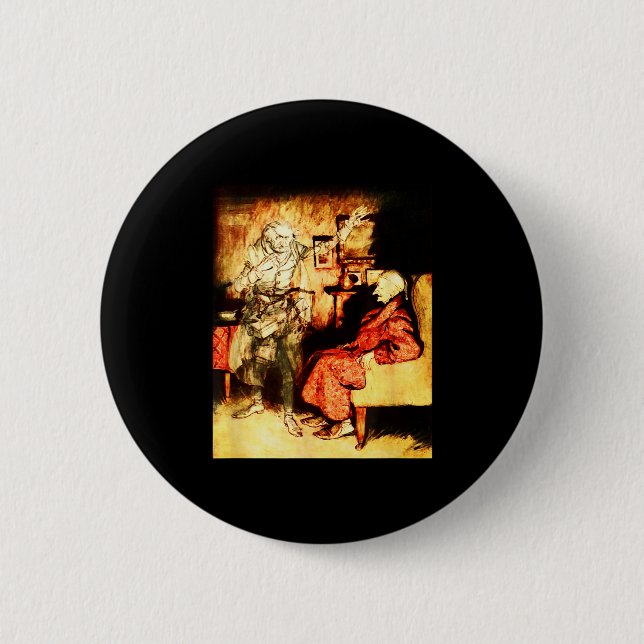 Jacob Marley Ghost Scrooge Bah Humbug Christmas Ca Button (Vorderseite)