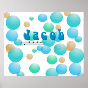 Jacob Musical Name Kinderzimmer Room Poster